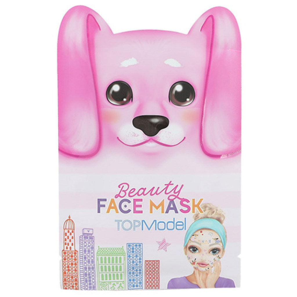 Top Model ASST | Tvárová maska so psíkmi, Ružová - Jazvečík