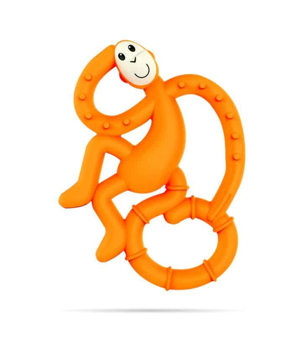 Matchstick Monkey Mini monkey hryzátko s antimikrobiálnym povrchom biocote oranžové