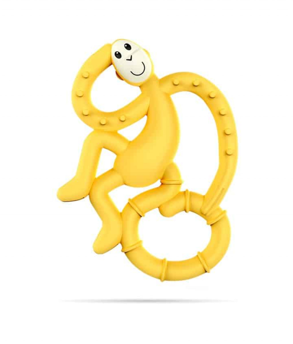 Matchstick Monkey Mini monkey hryzátko s antimikrobiálnym povrchom biocote žlté