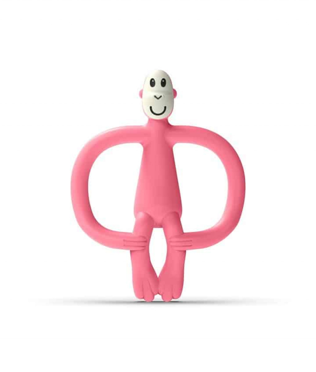 Matchstick Monkey Hryzátko a zubná kefka teether pink