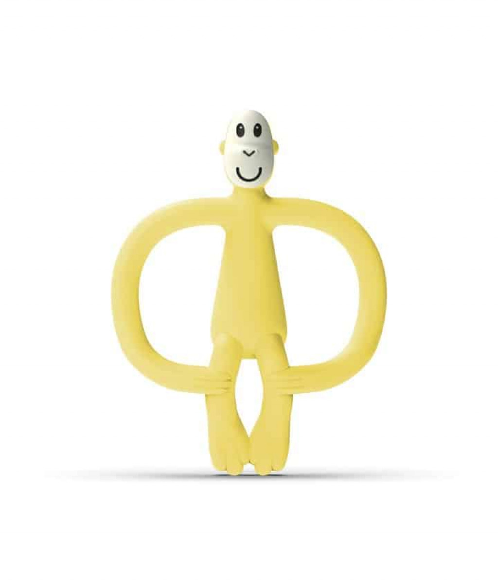 Matchstick Monkey Hryzátko a zubná kefka teether yellow