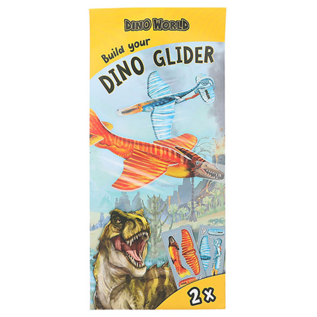 Dino World ASST | Lietajúce hádzadlo Build your Dino Glider, 2ks v balení, Žltá