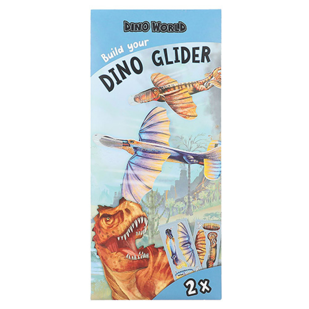 Dino World ASST | Lietajúce hádzadlo Build your Dino Glider, 2ks v balení, Svetlo modrá