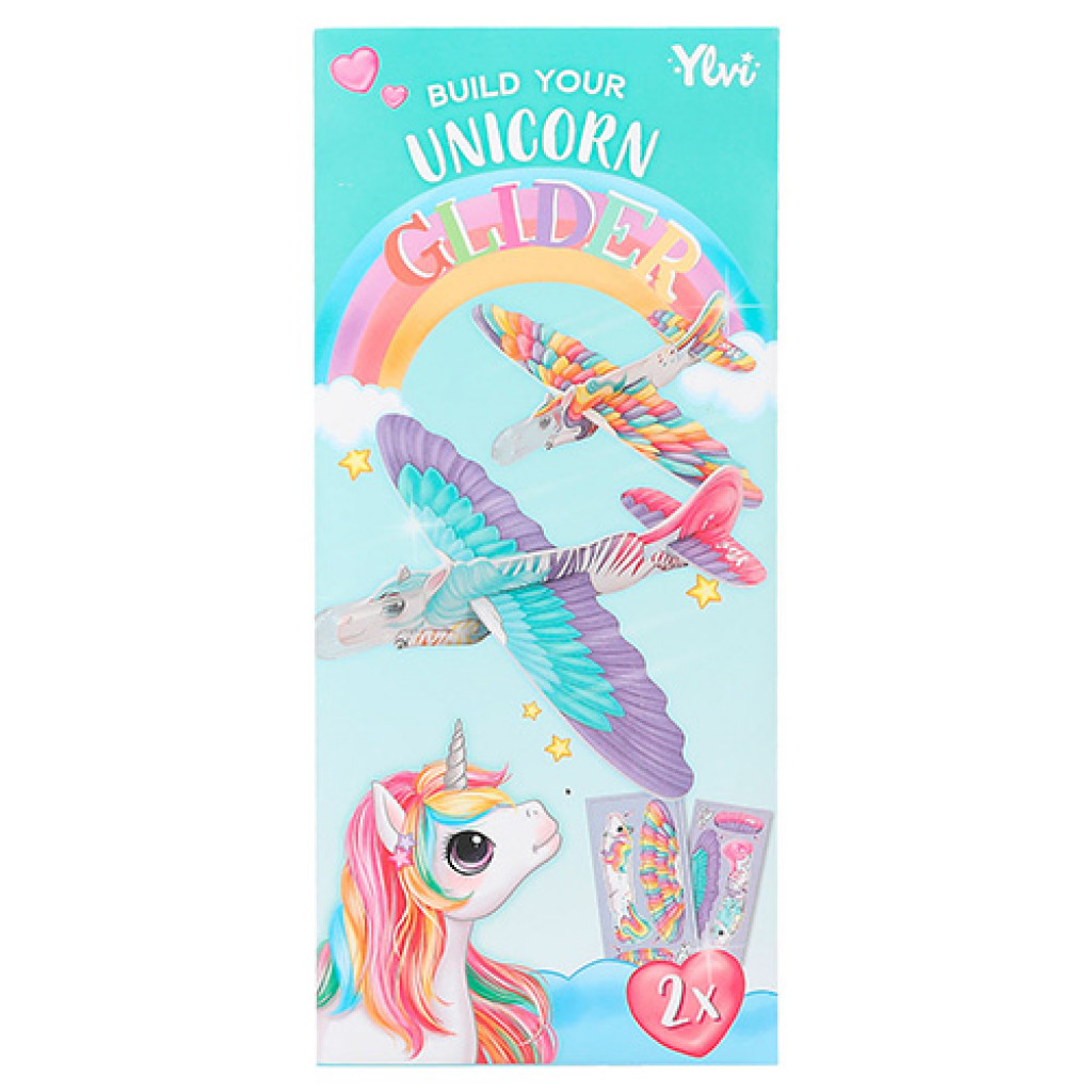 Ylvi ASST | Lietajúce hádzadlo Build your Unicorn Glider, 2ks v balení, Tmavo zelená