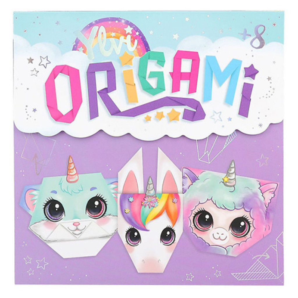 Ylvi ASST | Kreatívny bloček Origami, Skladacie zvieratká, fialový