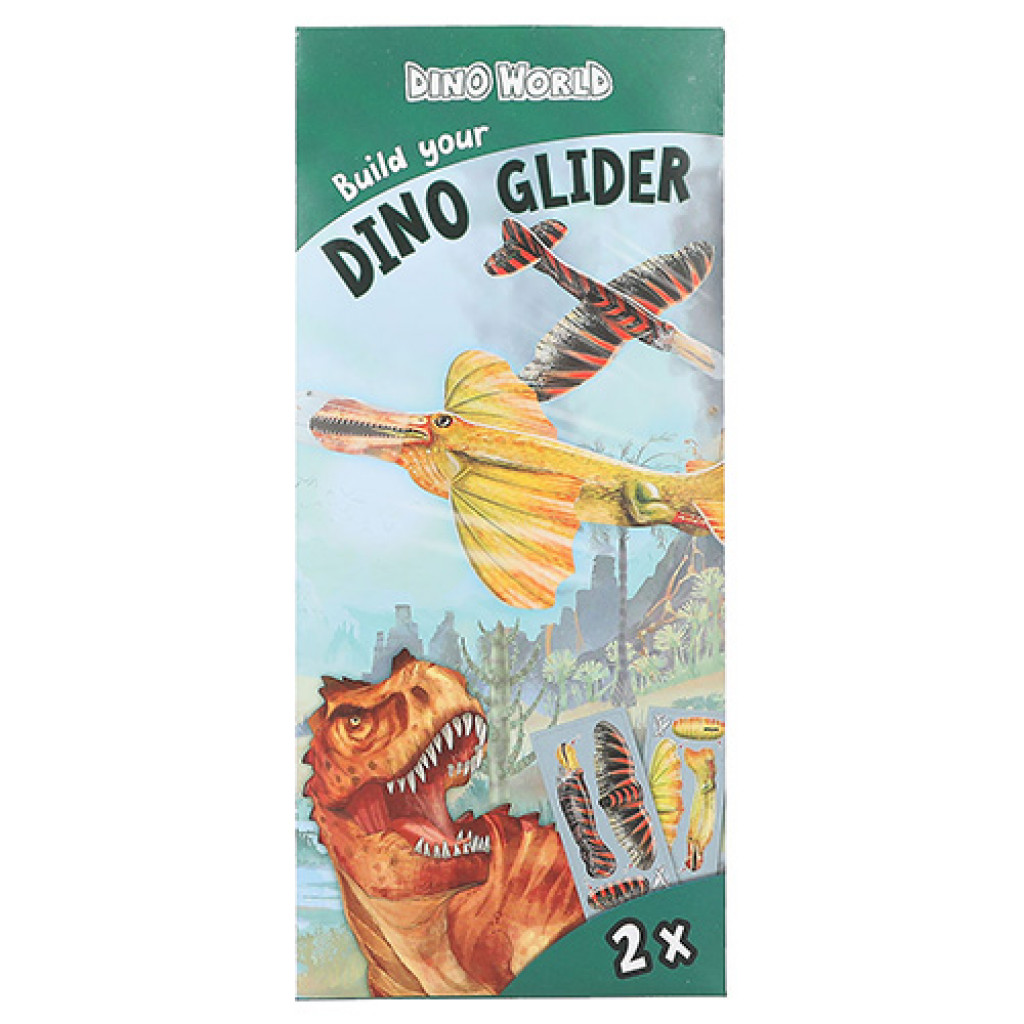 Dino World ASST | Lietajúce hádzadlo Build your Dino Glider, 2ks v balení, Zelená