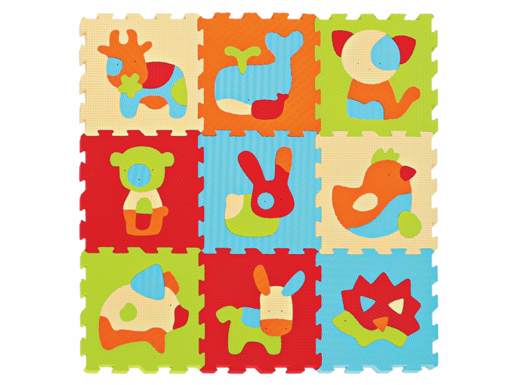 Ludi Puzzle penové 90x90cm Zvieratka