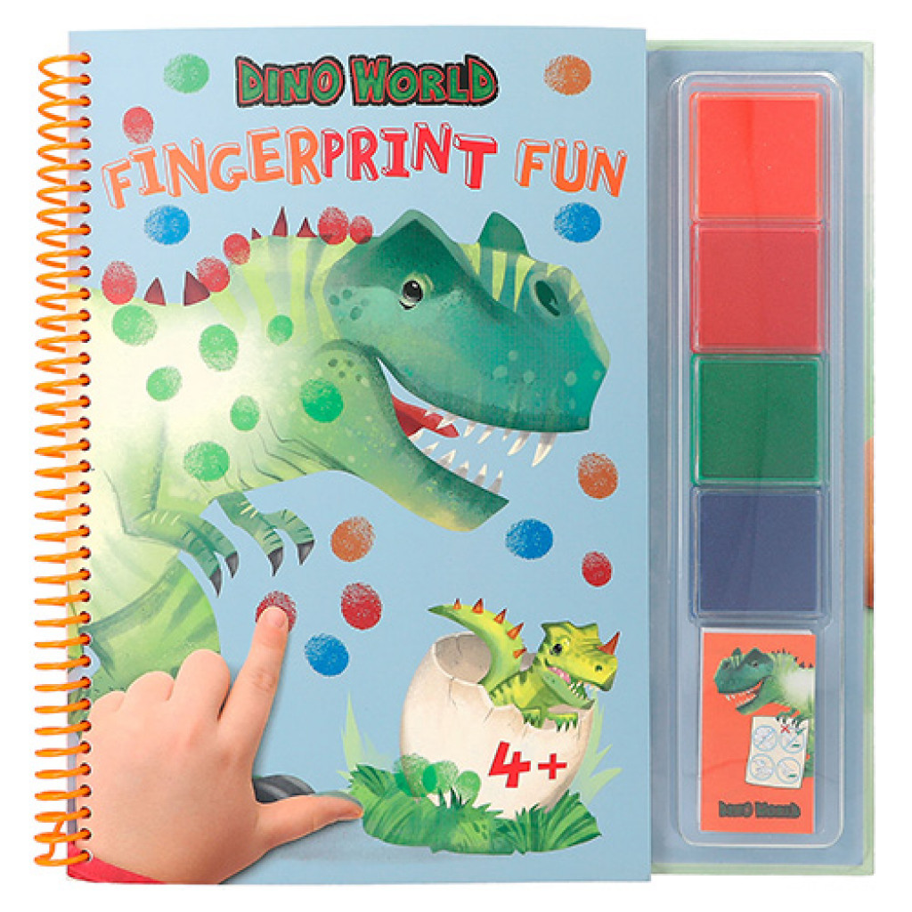 Dino World Omalovánka | Fingerprint Fun, 4 farby