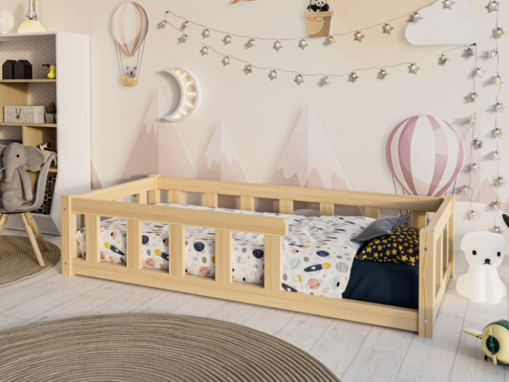 Elis design Detská posteľ so zábranou (plôtikom) - nízka rozmer lôžka: 100 x 200 cm
