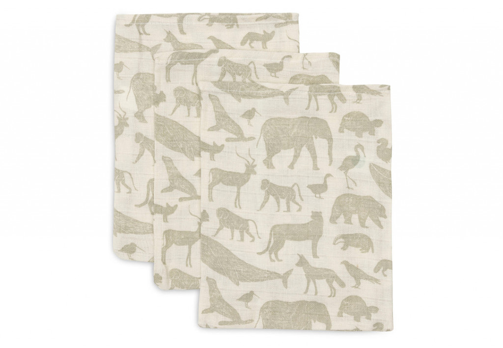 Jollein Žinky 3 ks Animals Olive Green