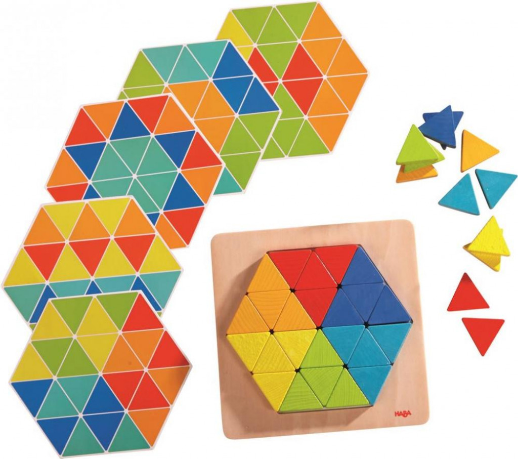 Haba Drevená hračka - Farebné trojuholníky na vkladanie