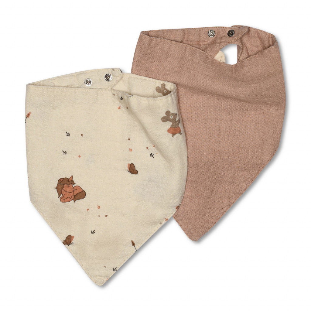 NUUROO Villads Mušelínový podbradník 2 ks Unicorn/Rose Dust