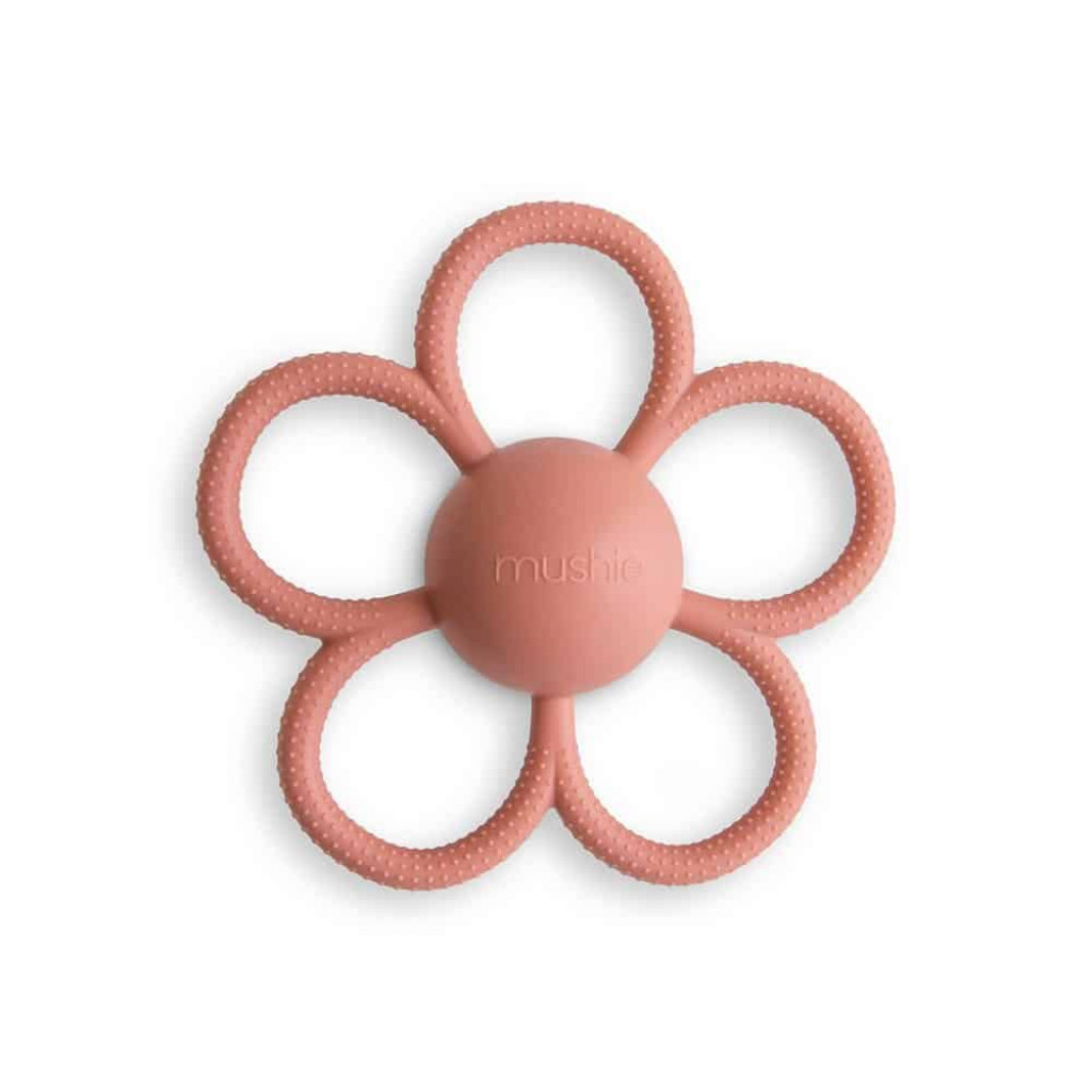 Mushie Hryzadlo s hrkálkou daisy mushie - dusty rose