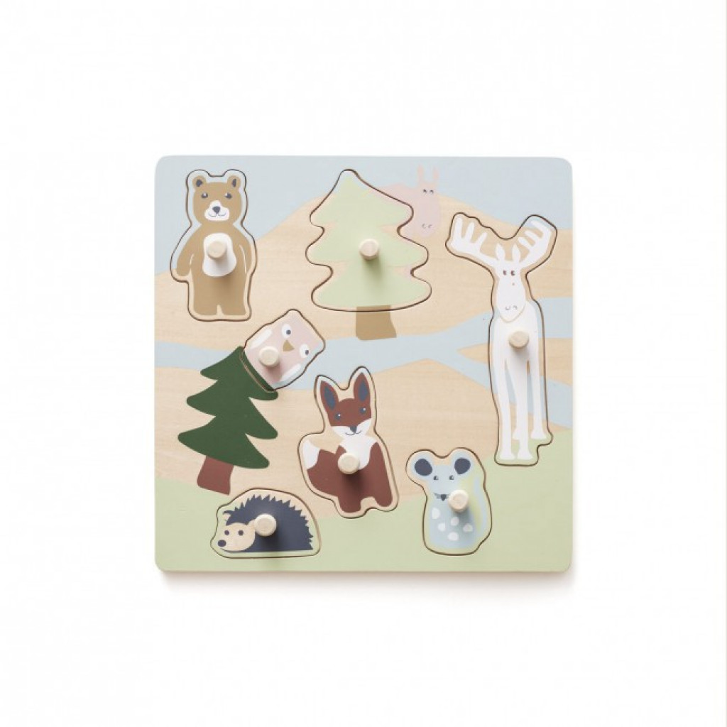 Kids Concept Puzzle drevené s úchytkami Edvin