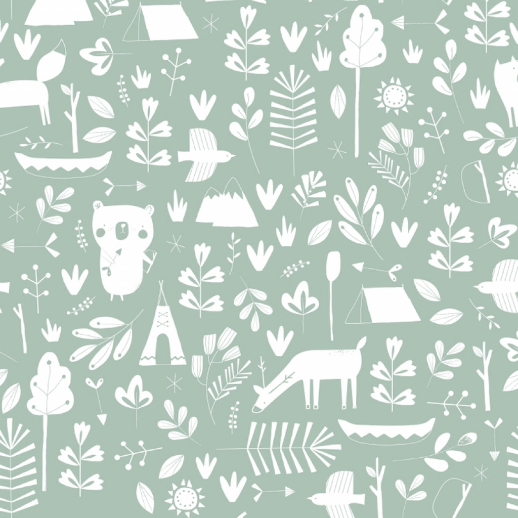 Little Dutch - textil Tapeta adventure mint