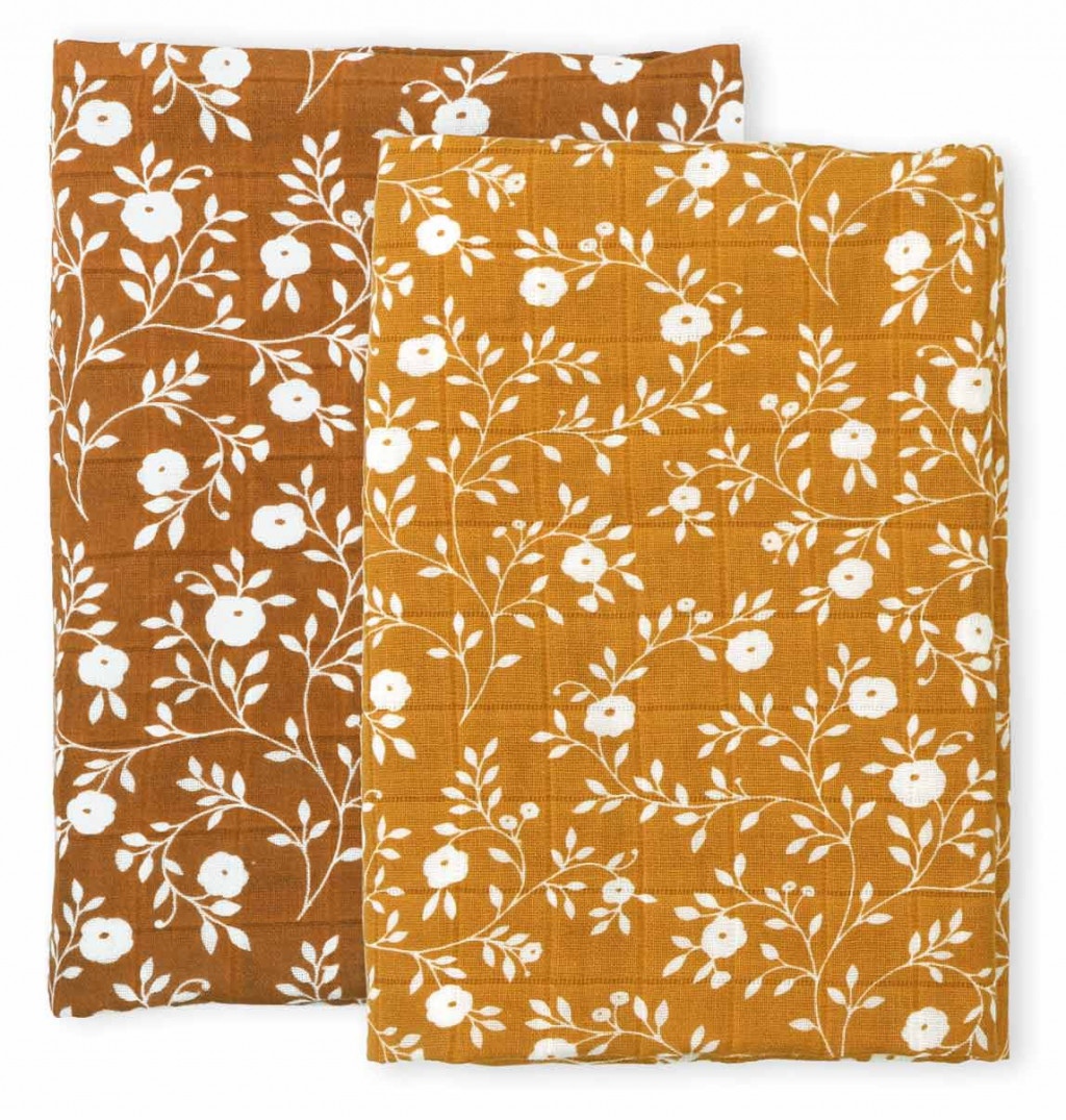 A Little Lovely Company Mušelínové plienky, blossom - caramel - 2 ks