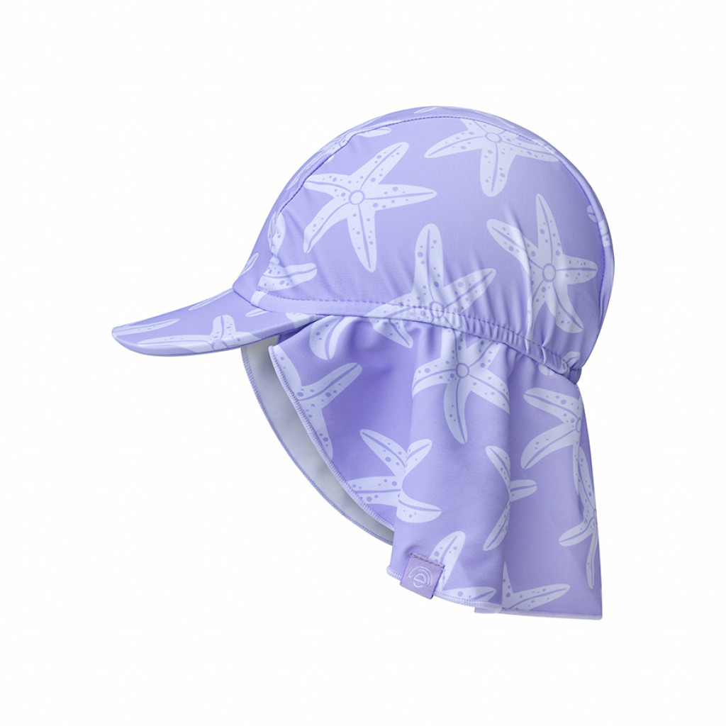Swim Essentials Plavkový klobúk s ochranou krku UPF 50+ Lila Sea Star