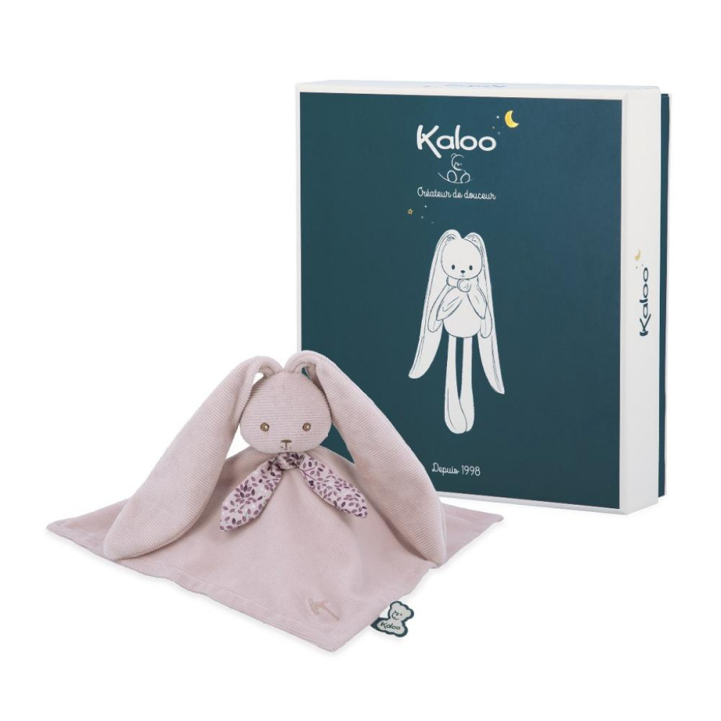 Kaloo Lapinoo Plyšový mojkáčik pre bábätko Zajačik s dlhými ušami ružový 30 cm