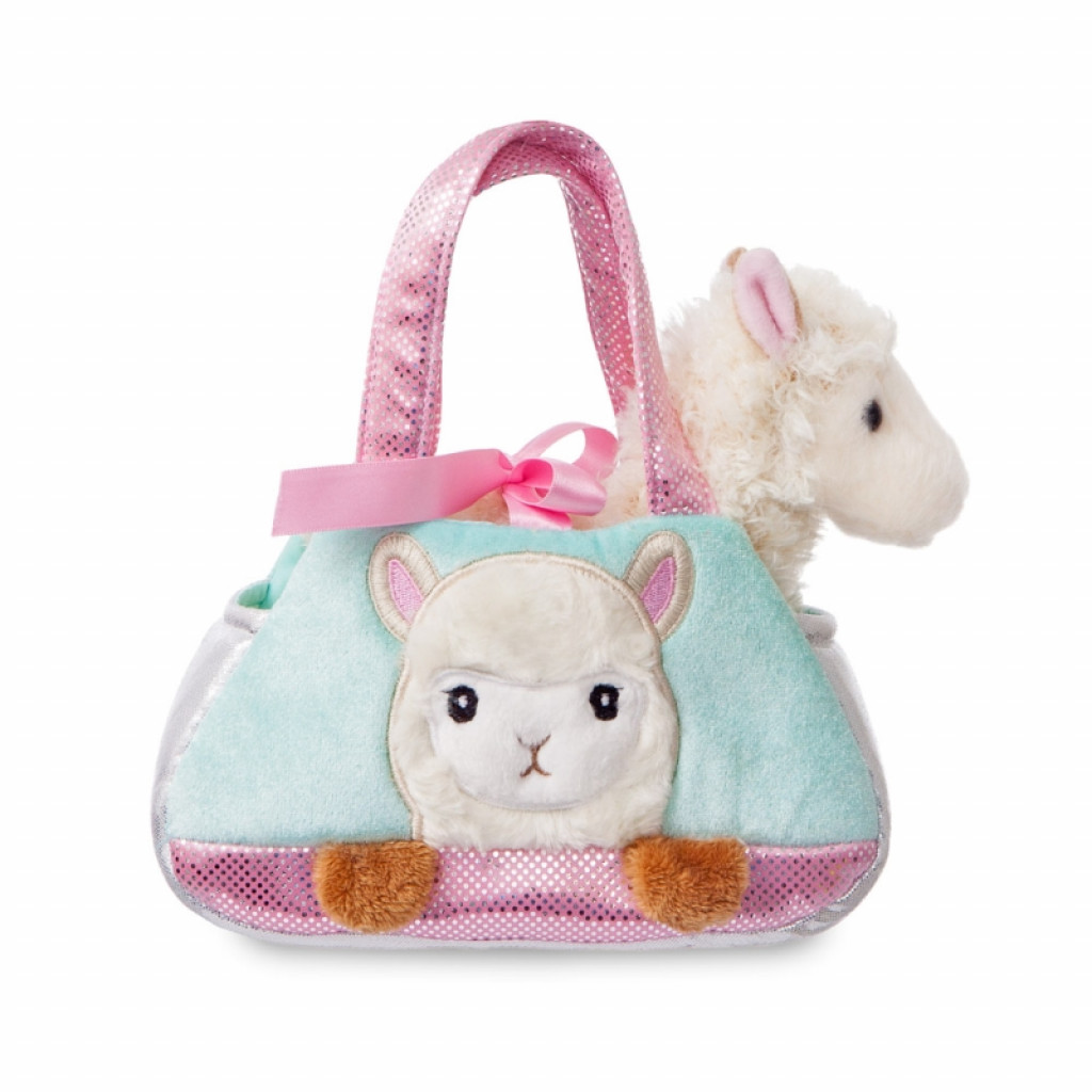 Aurora Plyšová kabelka modro-ružová s lamou - Fancy Pals (20,5 cm)