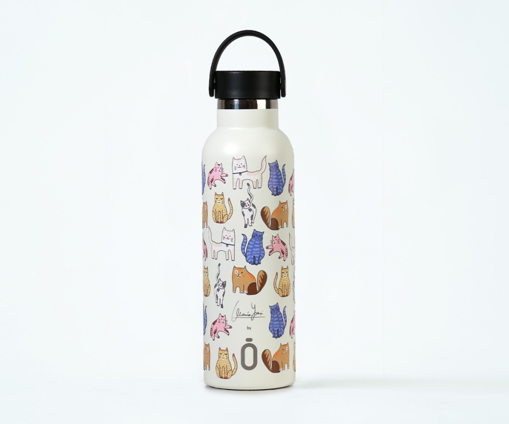 Runbott Termofľaša 600 ml Cats White