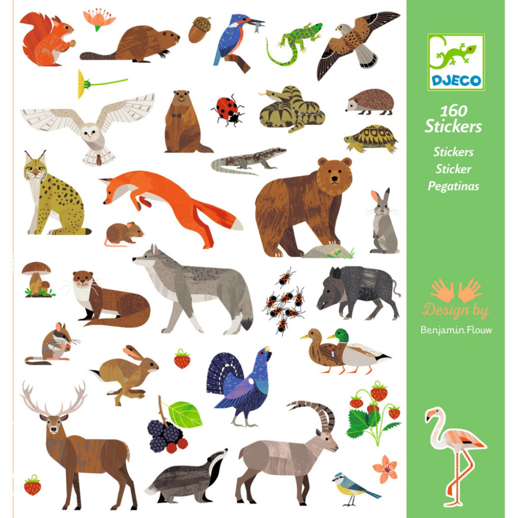 DJECO Samolepky: Fauna (160 ks)