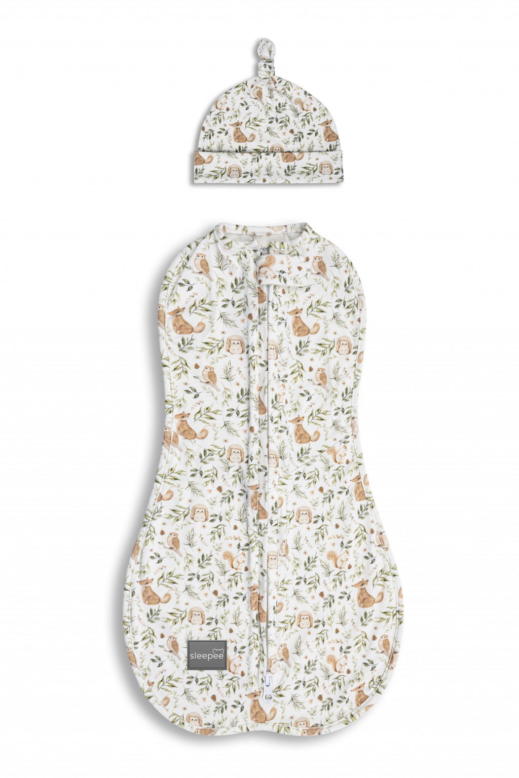 Sleepee Zavinovačka Sleepee Second Step Swaddle s čepičkou zdarma Ivory Forest