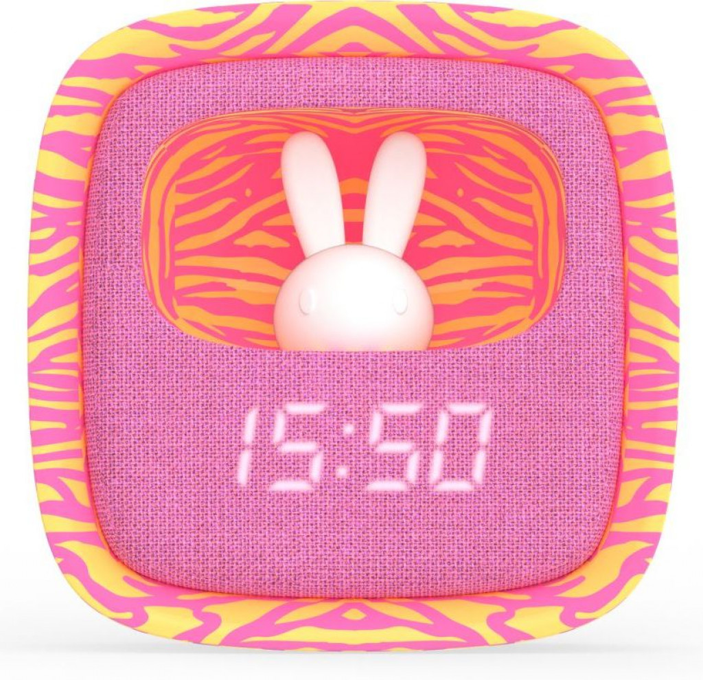 MOB Budík a nočné svetlo MOB Billy Clock and light - Pink Zebra - Limited Edition