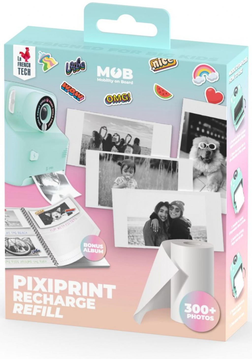 MOB Doplnková sada k Pixiprintu MOB - Creative Recharge Kit: Memory Booklet + 4 Paper Rolls (3 classical + 1 sticker)
