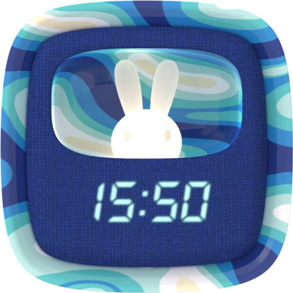 MOB Budík a noční světlo MOB Billy Clock and light - Blue Waves