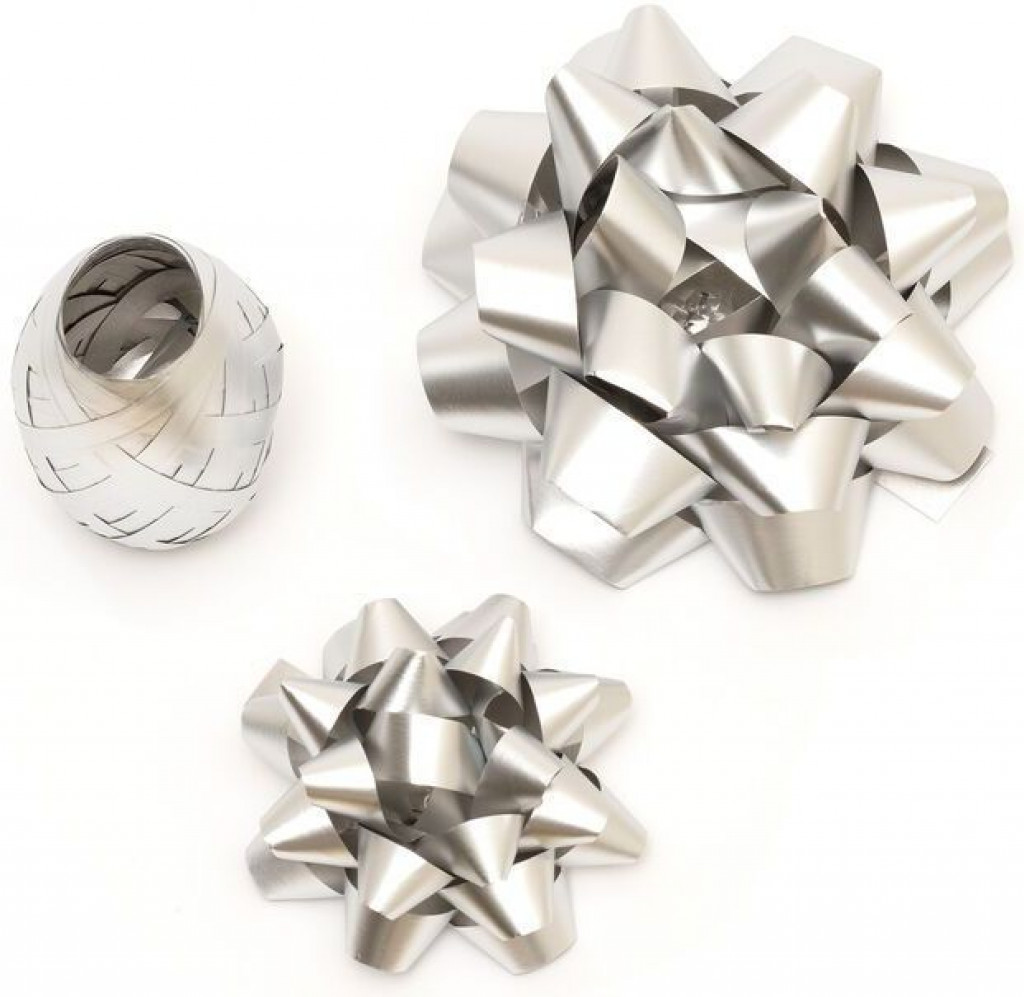 Legami Súprava mašlí a stuh Legami Bows And Ribbon Set - Silver