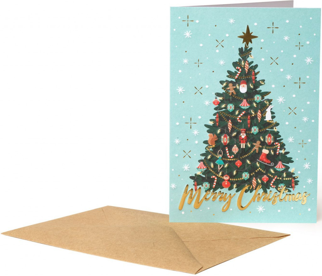 Legami Vianočné prianie Legami Christmas Greeting Cards - 11,5X17 - Xmas Tree
