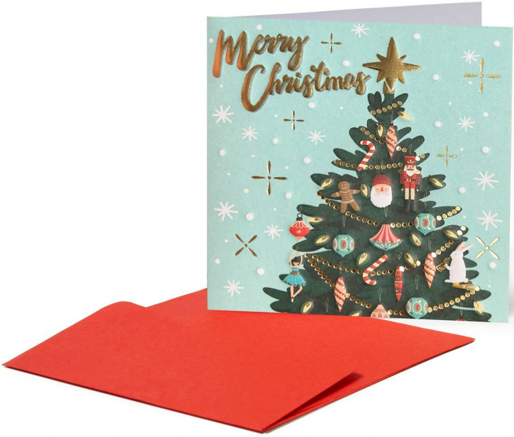 Legami Vánoční přání Legami Christmas Greeting Cards - 7X7 - Xmas Tree