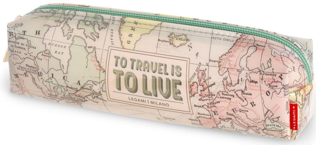 Legami Průhledný penál Legami Transparent Pencil Case - Travel