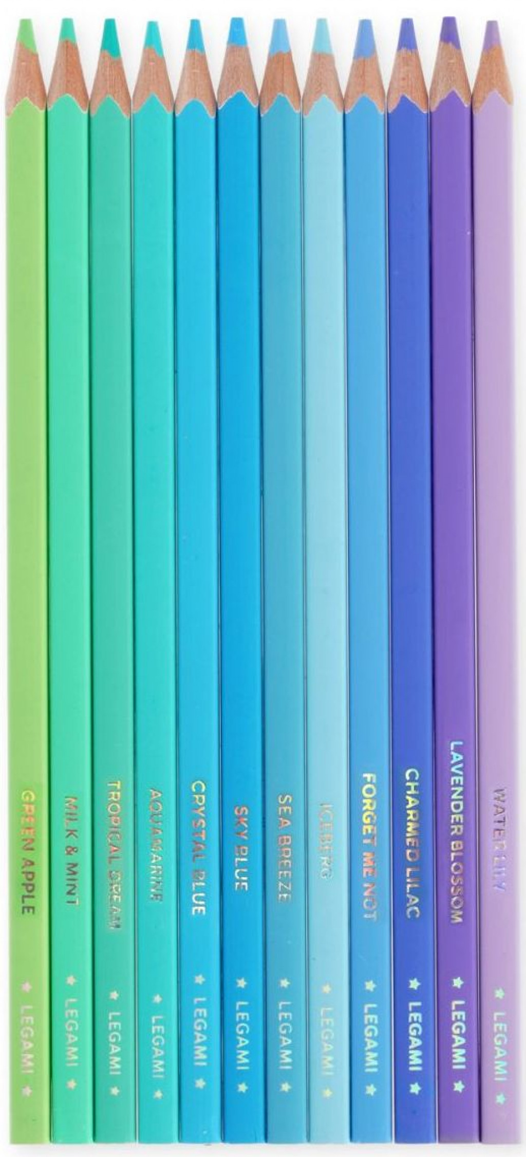 Legami Set pastelek Legami Set Of 12 Colouring Pencils - Live Colourfully - Cyan