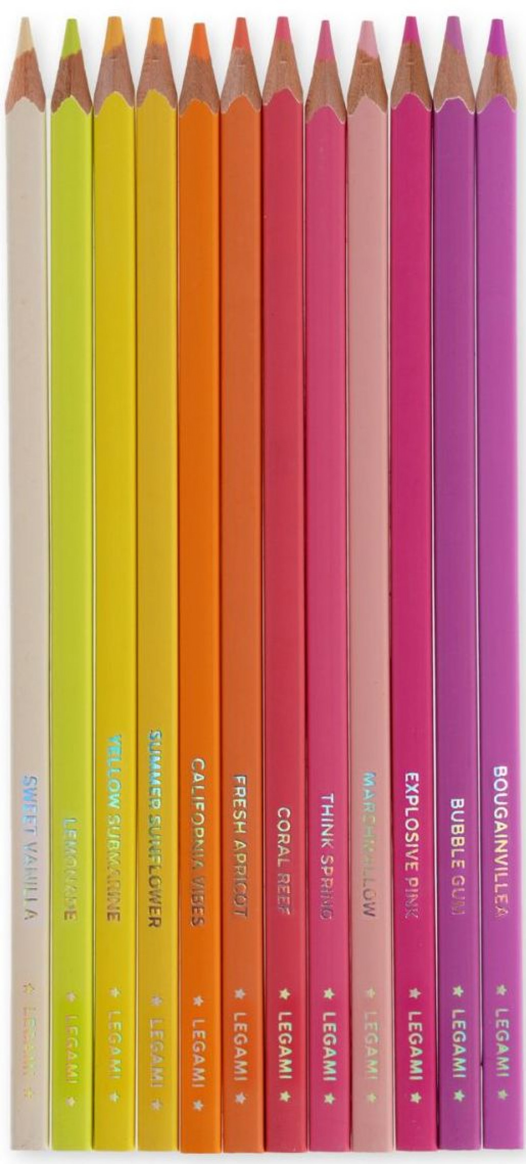 Legami Set pastelek Legami Set Of 12 Colouring Pencils - Live Colourfully - Magenta