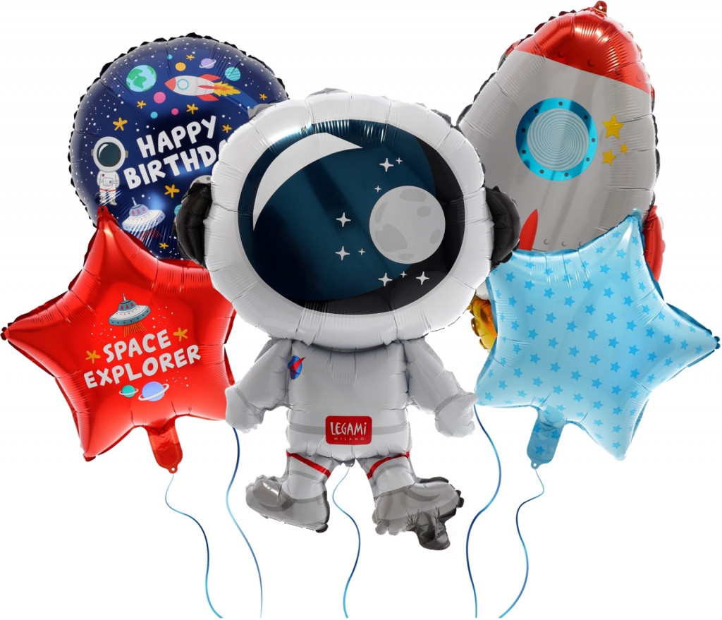 Legami Set nafukovacích balónikov Legami Let'S Party! - 5 Birthday Party Balloons - Space