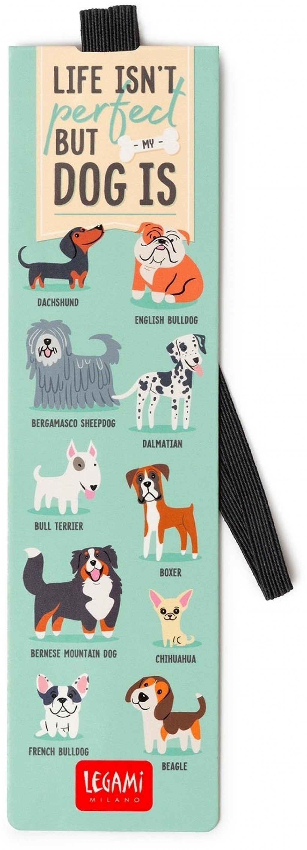 Legami Záložka s gumičkou Legami Bookmark - Dogs