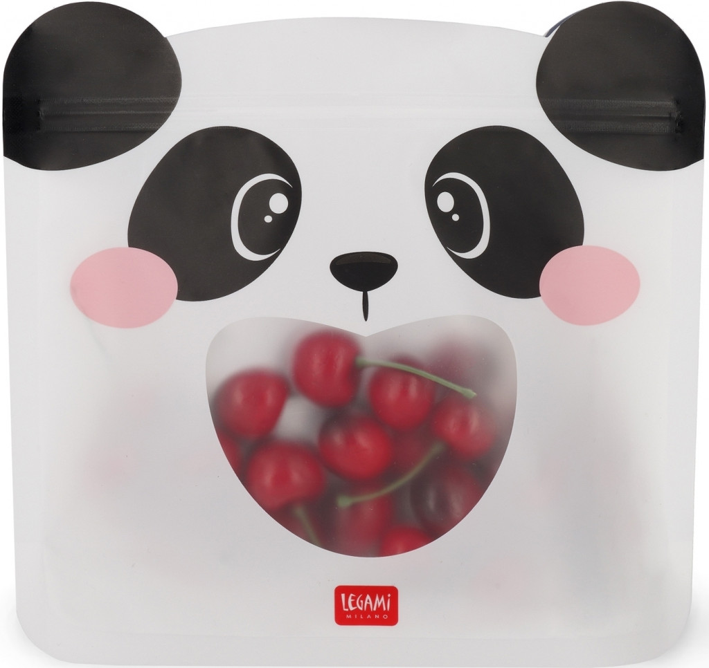 Legami Znovupoužiteľné vrecká na potraviny Legami Snack Bags - Set Of 3 Reusable Food Pouches - Panda