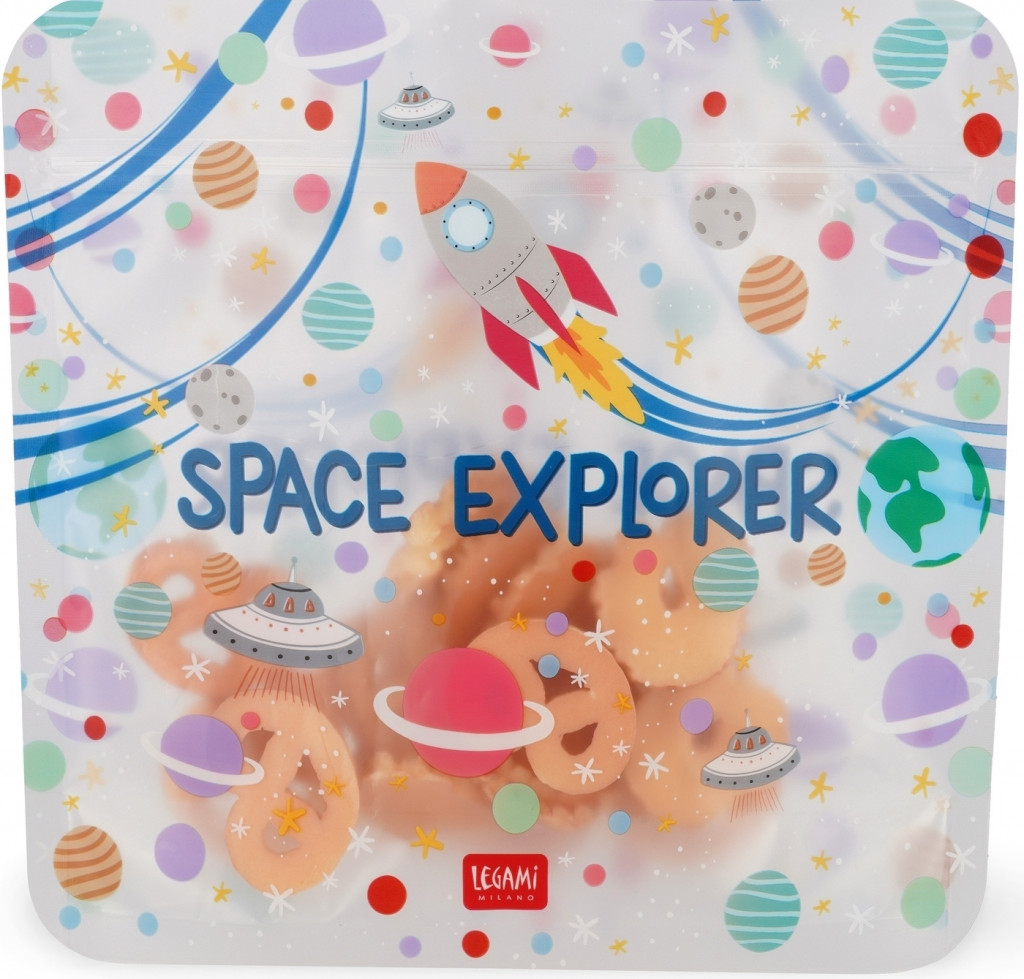 Legami Znovupoužiteľné vrecká na potraviny Legami Snack Bags - Set Of 3 Reusable Food Pouches - Space