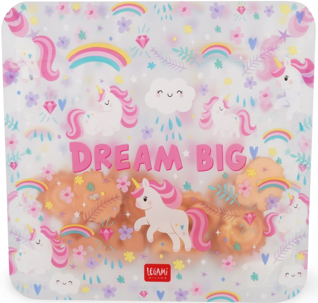 Legami Znovupoužiteľné vrecká na potraviny Legami Snack Bags - Set Of 3 Reusable Food Pouches - Unicorn