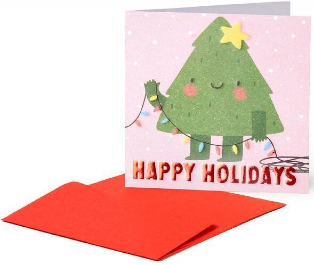 Legami Vánoční přání Legami Christmas Greeting Cards - 7X7 - Xmas Tree