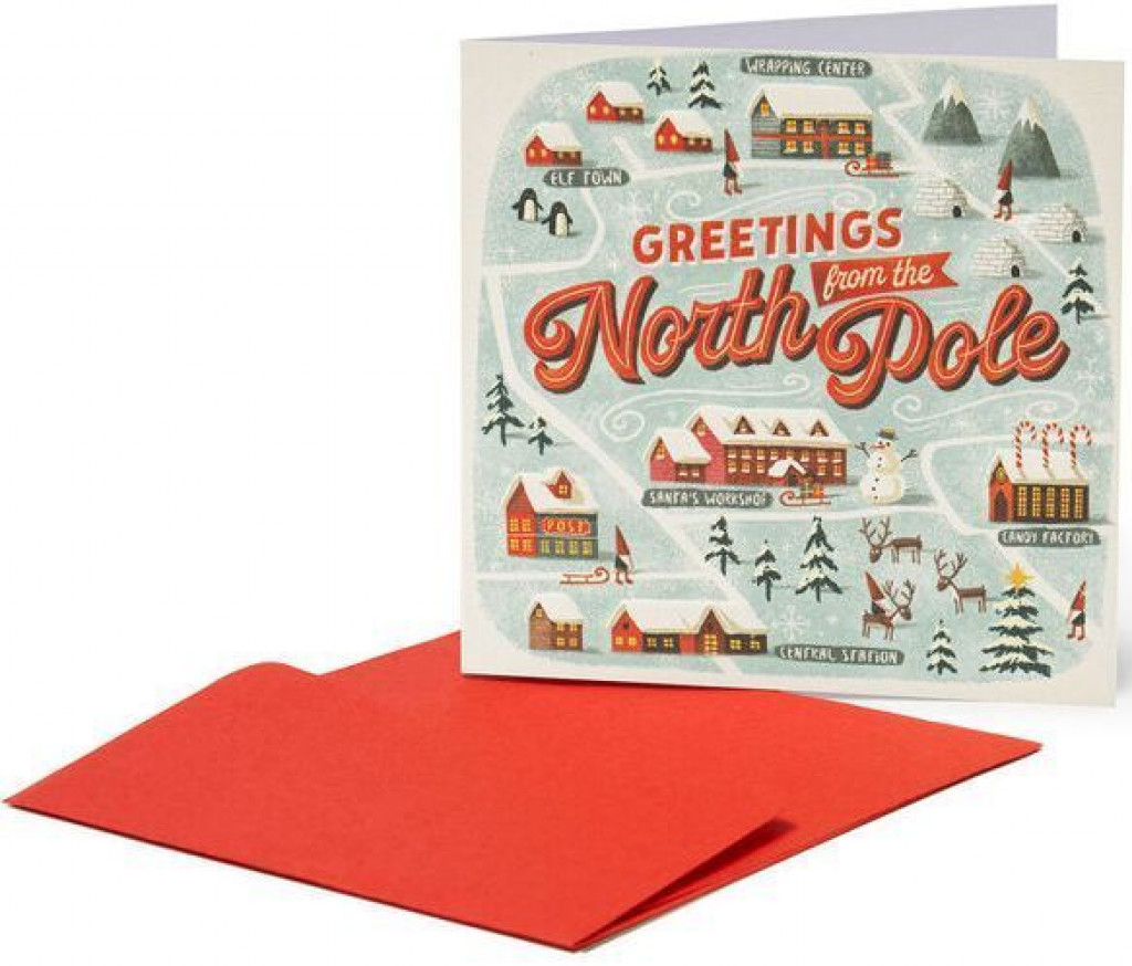 Legami Vánoční přání Legami Christmas Greeting Cards - 7X7 - North Pole