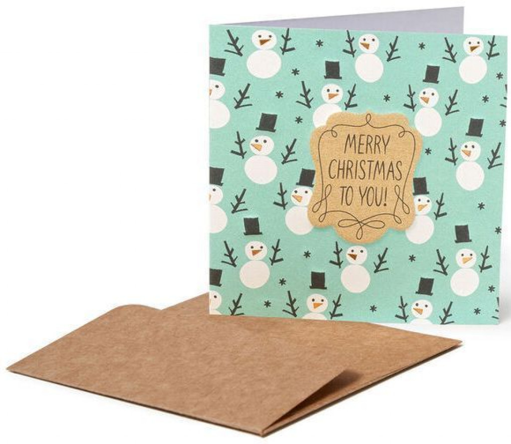 Legami Vánoční přání Legami Christmas Greeting Cards - 7X7 - Snowman