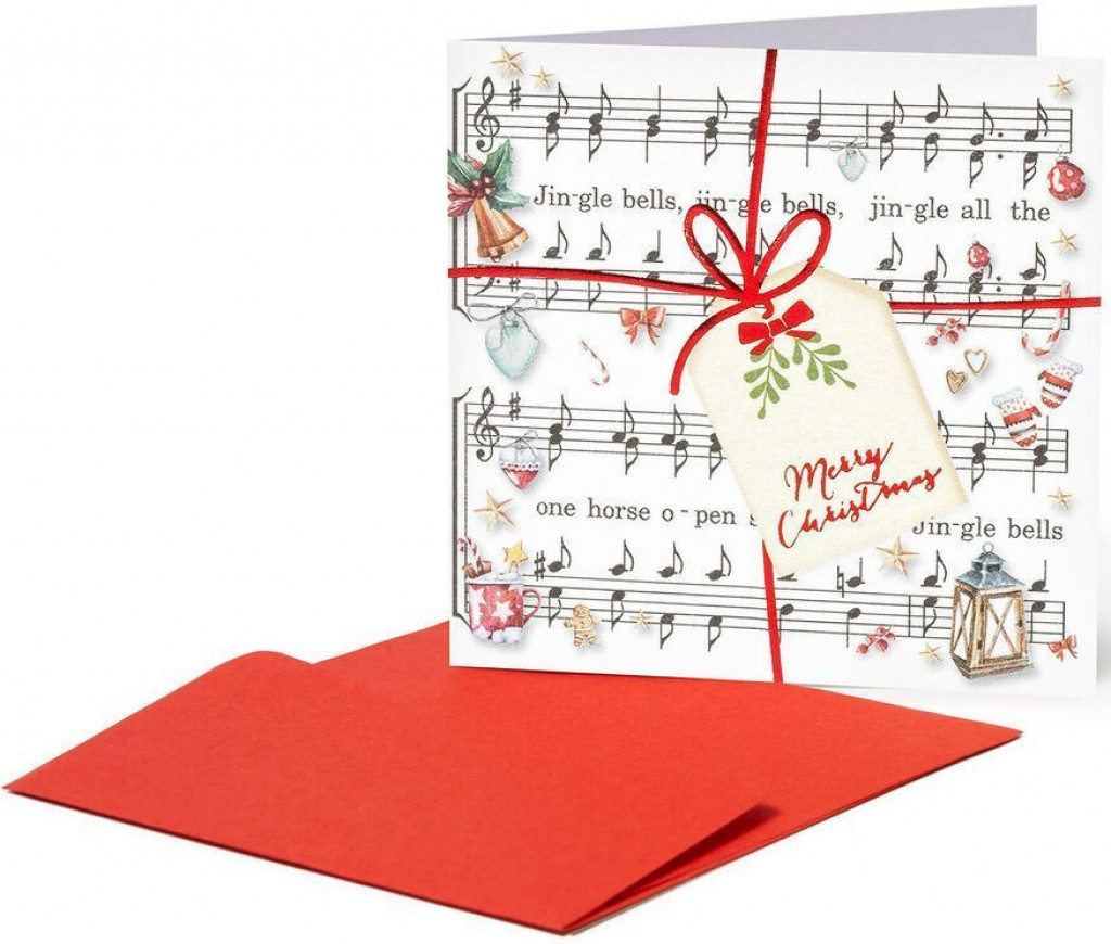 Legami Vánoční přání Legami Christmas Greeting Cards - 7X7 - Christmas Carol