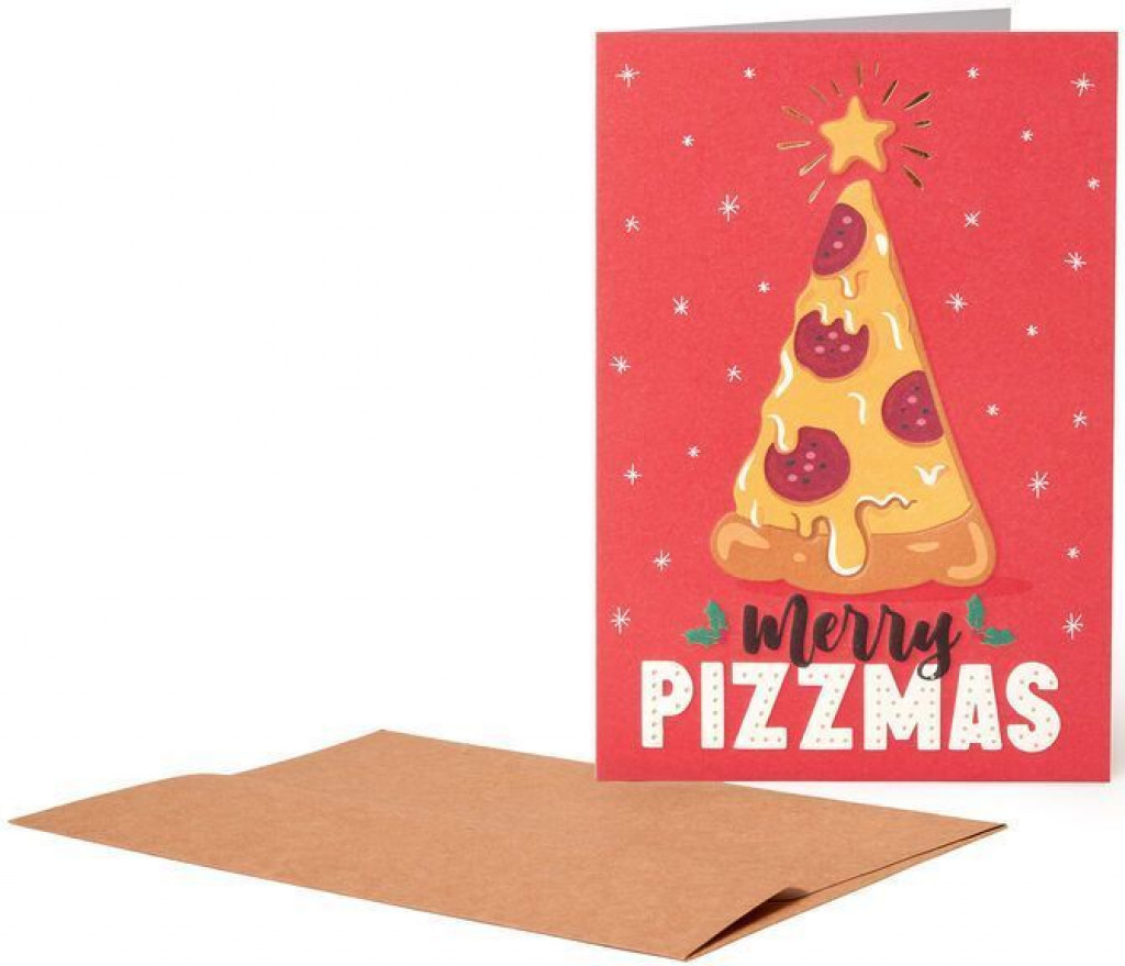 Legami Vianočné prianie Legami Christmas Greeting Cards - 11,5X17 - Pizza