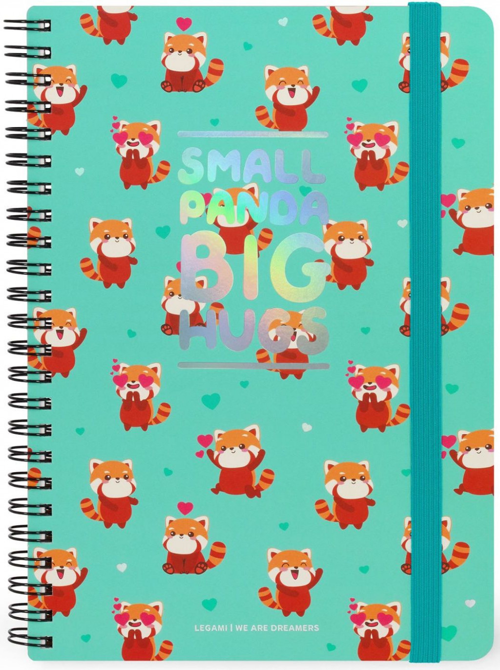 Legami Poznámkový blok Legami Spiral-Bound Notebook - Spiral Notebook - Large Lined - Red Panda