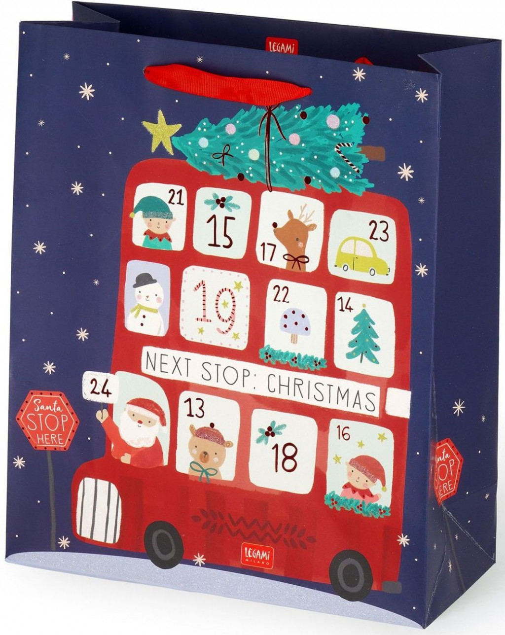 Legami Darčeková taška Legami Gift Bag - Large - Christmas Bus