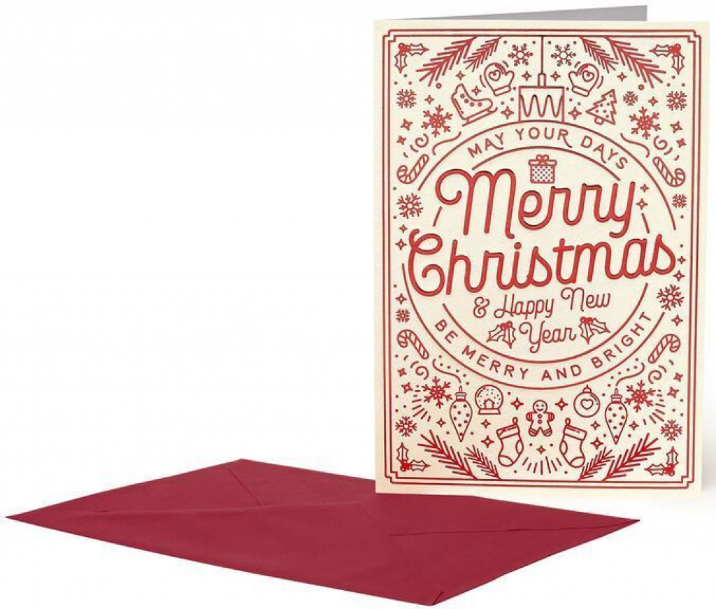 Legami Vánoční přání Legami  Christmas Greeting Cards - 11,5X17 - Merry Xmas
