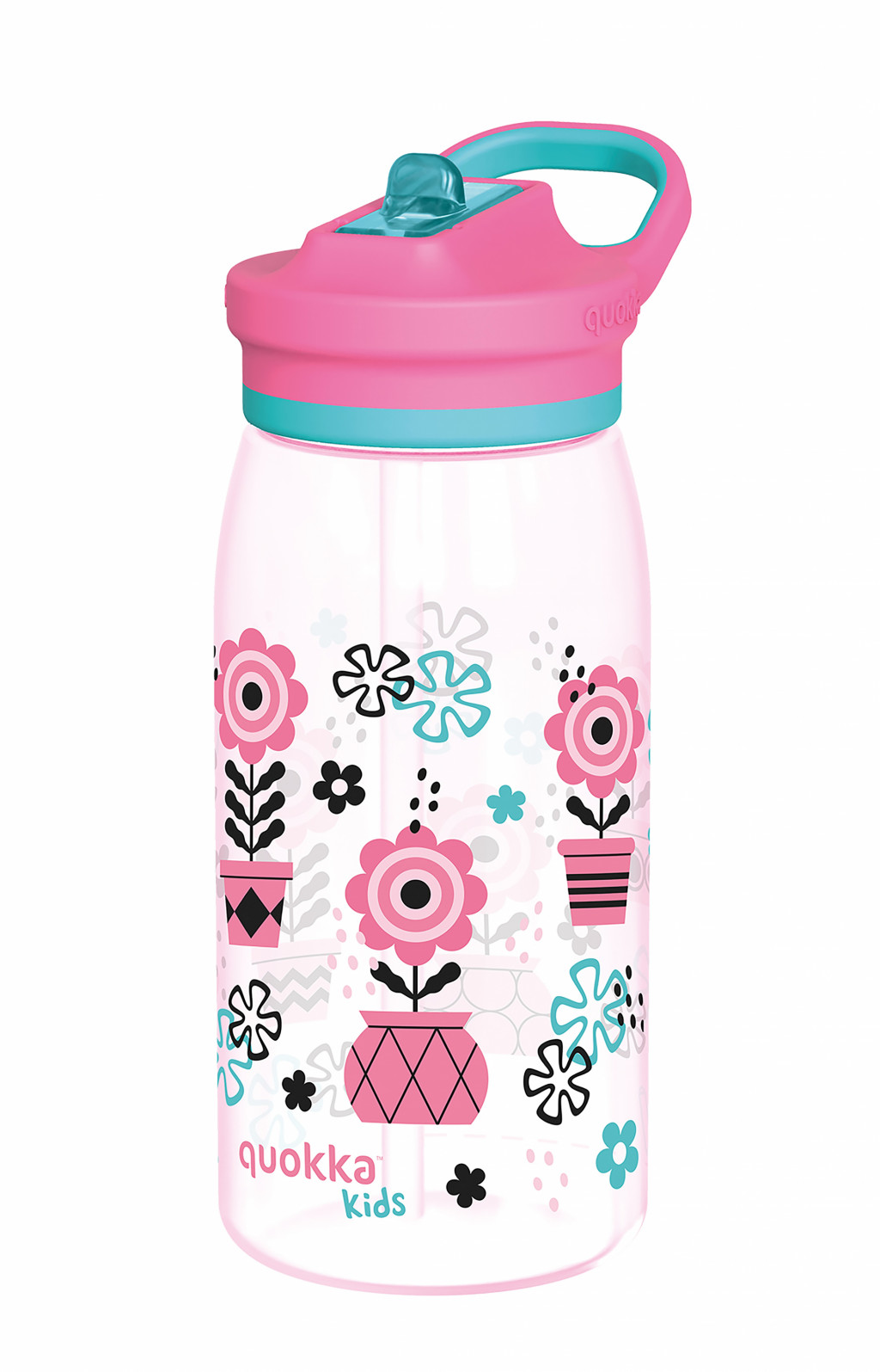 Quokka Plastová fľaša s náustkom Glow Kids Melodic Flowers 580 ml