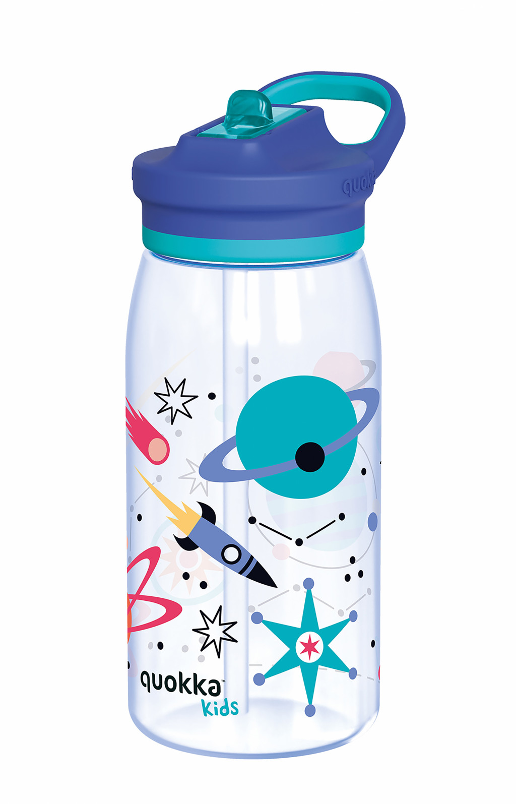 Quokka Plastová fľaša s náustkom Glow Kids Space 580 ml